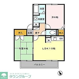 ボナール杉本 2階2LDKの間取り