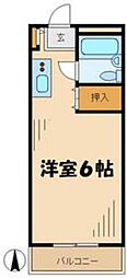 中屋ビル 3階1Kの間取り
