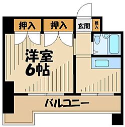 Uトピア高幡不動 6階1Kの間取り