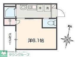 ＭＥＬＤＩＡ矢部 1階1Kの間取り