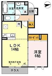 Excellent 1階1LDKの間取り