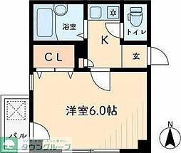プライマ・フェイス 3階1Kの間取り