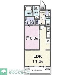 アウラティエ 3階1LDKの間取り