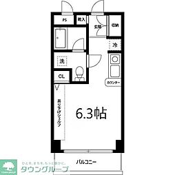 清水ビルフラワーコート 4階1Kの間取り