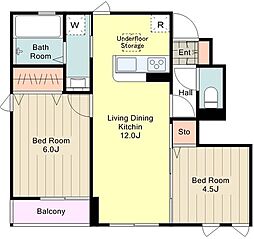 サン・ボナール 1階2LDKの間取り