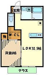 グリーンパレス 1階1LDKの間取り