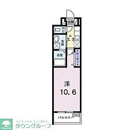 グラン・フィオーレ矢部 2階1Kの間取り