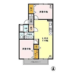 アネックス山王 2階3LDKの間取り