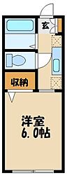 ワンダーランド 1Kの間取図画像
