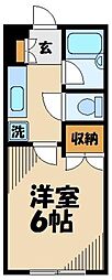 グリーンウッド1 1Kの間取図画像