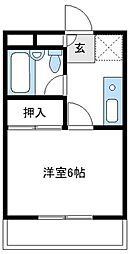 第3八弘ビル 1Kの間取図画像