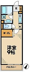 ソフィアウエスト 1Kの間取図画像