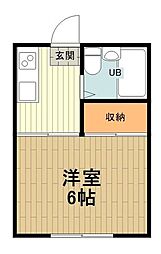 カーム・ハウス 1Kの間取図画像