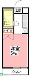 AQUAアパート堀之内 1Kの間取図画像