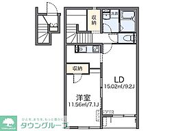 レオネクストひまわり 1LDKの間取図画像