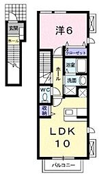 リバティブリーズ 1LDKの間取図画像