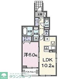 フォンテーヌV 1LDKの間取図画像