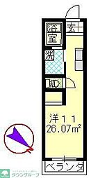 CASAALEGRIA ワンルームの間取図画像