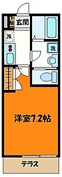 美山弐拾軒館 1Kの間取図画像