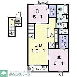 グランドソレーユ 2LDKの間取図画像