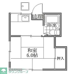 めじろハイツ 1Kの間取図画像