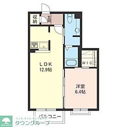 オレンジドア 1LDKの間取図画像