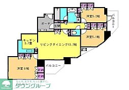 クリオ京王八王子ビサイド 3LDKの間取図画像