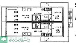 クリフビレッジZ棟 1LDKの間取図画像