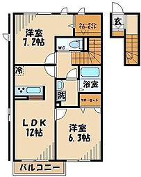 エクセレントステージ 2LDKの間取図画像
