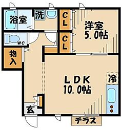 パルフラッツ 1LDKの間取図画像