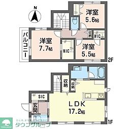 ヒルサイドコート 3LDKの間取図画像