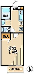 グランリベール 1Kの間取図画像