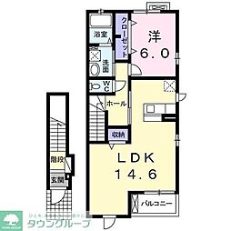 メゾンウテナ 1LDKの間取図画像