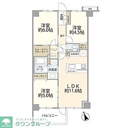 ブリシア立川 3LDKの間取図画像