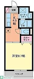 ルミナリエ129 1Kの間取図画像