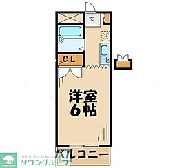 サンハイツ越野 1Kの間取図画像