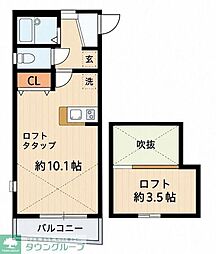 PureStreamSofie ワンルームの間取図画像
