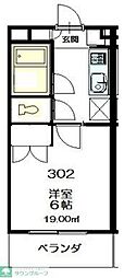 メゾンM&K ワンルームの間取図画像