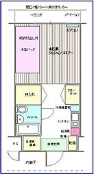 ウィンドベル学生マンション 1Kの間取図画像