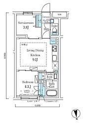 ラクラス中野南台 1階1SLDKの間取り