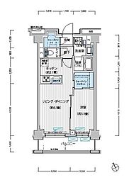 メゾンカルム市谷仲之町 1階1LDKの間取り