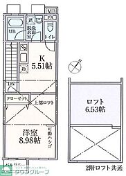 テラスハウスクイール　201号室 2階1Kの間取り