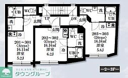 シャッツクヴェレ高円寺北 3階ワンルームの間取り