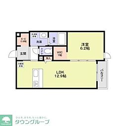 （仮称）中野区野方4丁目計画 2階1LDKの間取り