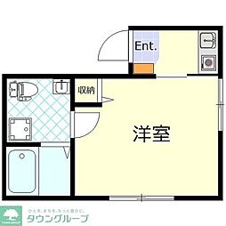 ＳＩＮＣＲＥＡＳＥ代田橋 3階ワンルームの間取り