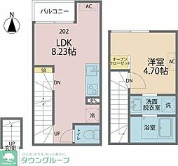 カインドネス荻窪 1階1LDKの間取り