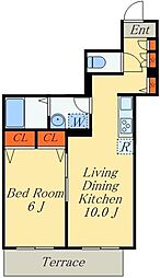グラン・タヱ 1階1LDKの間取り