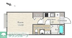 アメリカンリバティー若宮 1階1Kの間取り