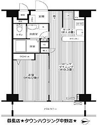 フォルマーレ新中野 8階1LDKの間取り