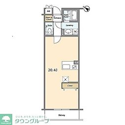 ＢＬＥＳＳ北新宿 3階ワンルームの間取り